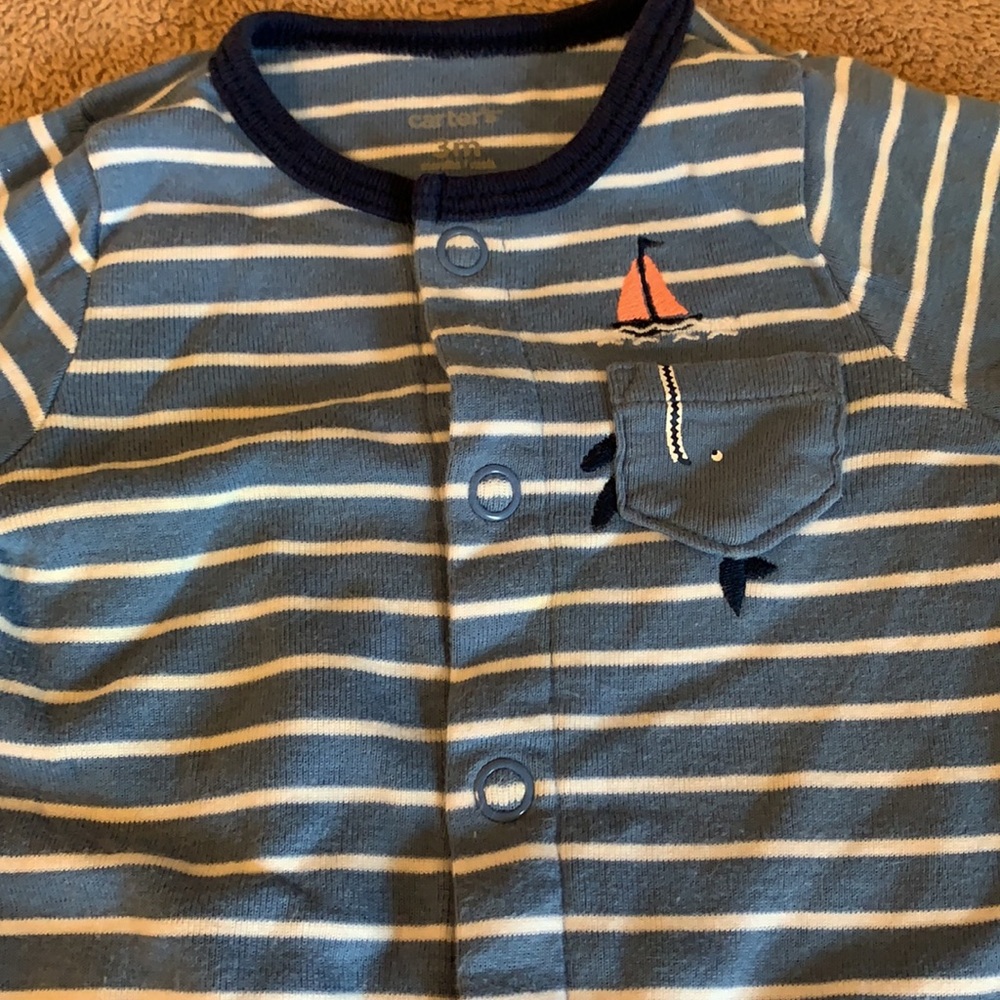 Carter’s baby boy 3 months pajama set onsies - Picture 7 of 11